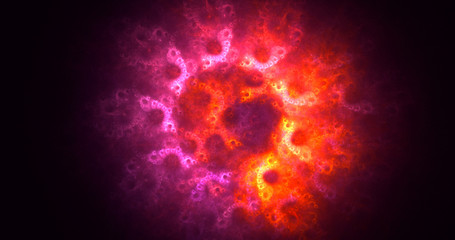 3D rendering abstract red fractal light background