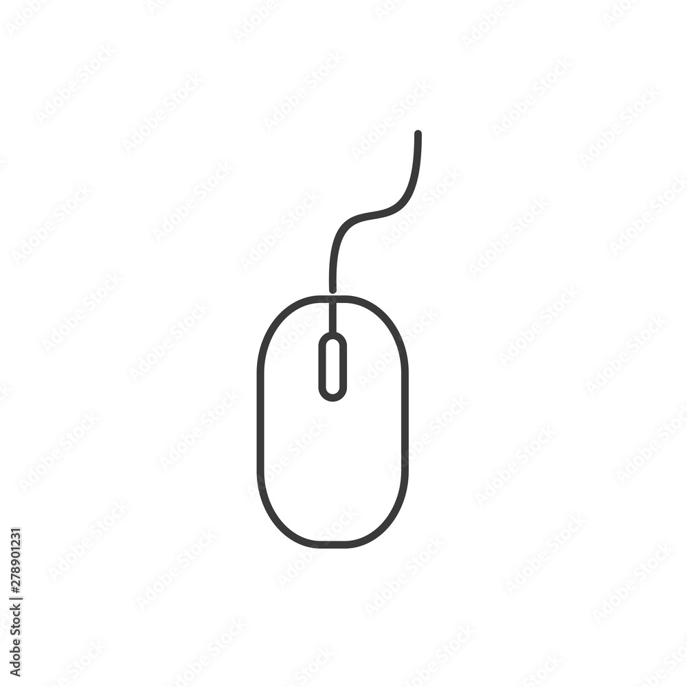 Fototapete Mouse icon template color editable. Mouse symbol vector sign isolated on white background. Simple logo vector illustration for graphic and web design.