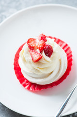 One beautiful pavlova dessert in a plate.