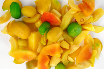 Pickled preserved fruit sweet crunchy