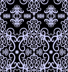 Seamless pattern of dayak ethnic batik. borneo motif style. powder blue color