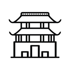 China palace architecture building icon