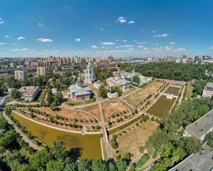 Orthodox cathedrals in architecture-historical ensemble Rogozhskaya sloboda in Moscow, Russia....
