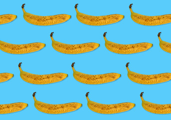 set of bananas isolated on blu