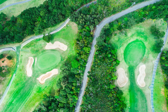 ゴルフ場の鳥瞰図