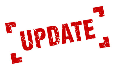update stamp. update square grunge sign. update