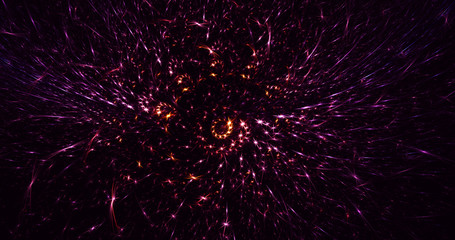 3D rendering abstract red fractal light background