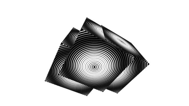 Motion background with rotating cube(s) with geometric shapes (full HD 1920x1080).