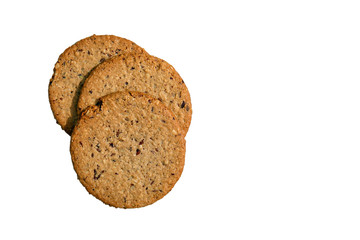 Gluten Free Oatcake isolated on a white background- suitable for vegans.