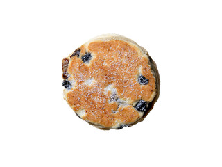Welsh Cake - on welshcake isolated on a white background. A traditional Welsh pastry.