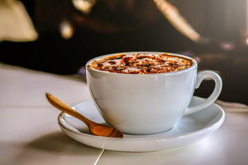 A cap of hot coffee
