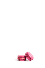 Red Macaroon on white background.