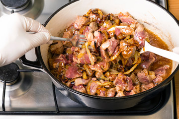 Preparation of traditional Uzbek pilaf