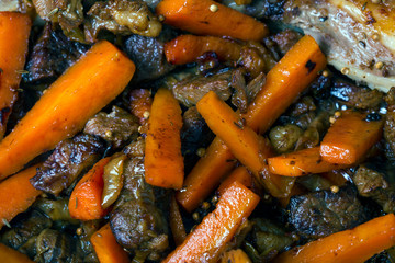 Cooking of traditional Uzbek pilaf