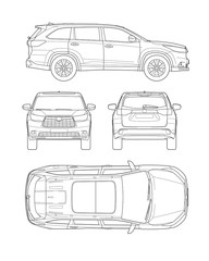 SUV 四面図 テクニカルイラスト