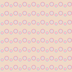 Seamless pattern with pink and blue circles on pink background