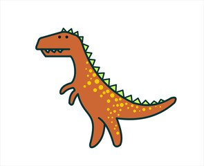 Cute Dinosaur, Dino. Tyrannosaurus Rex. T-rex. For print. Modern flat Vector image Isolated on white background.