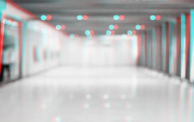Glitch style, Abstract blur shoppingmall RGB glitch.