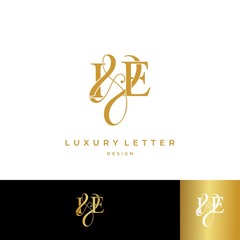 I & E / IE logo initial vector mark. Initial letter I and E IE logo luxury vector logo template.