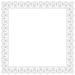Decorative frame Elegant vector element for design in Eastern style, place for text. Floral grey border. Lace illustration for invitations and greeting cards