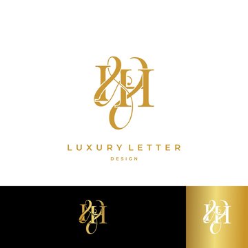 I & H / IH logo initial vector mark. Initial letter I and H IH logo luxury vector logo template.