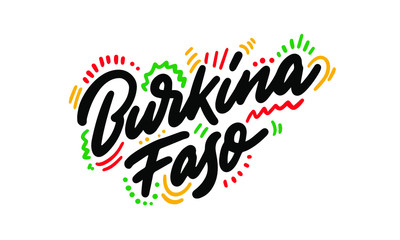 Burkina Faso country text  on white background suitable for a logo icon or typography design