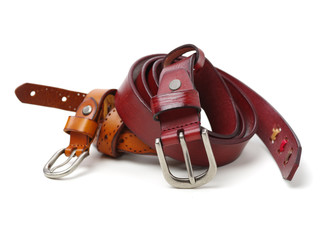 Leather Belt on white background