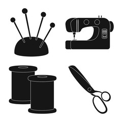 Vector illustration of studio and industry logo. Collection of studio and sewing vector icon for stock.