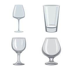Vector illustration of dishes and container logo. Set of dishes and glassware stock symbol for web.