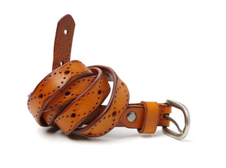 Leather Belt on white background