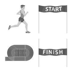 Isolated object of success and marathon icon. Collection of success and winner vector icon for stock.