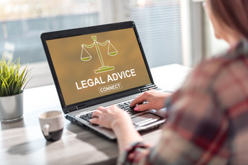 Legal advice concept on a laptop screen