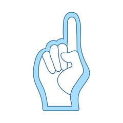Fan Foam Hand With Number One Gesture Icon