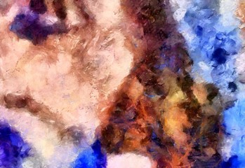 Fototapeta premium Abstract grunge texture background. Stock abstraction art on canvas. Realistic beauty digital painting. Amazing simple design pattern for backdrop. Macro template in oil. Splashes of paint.