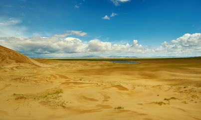 Mongolia. Sands Mongol Els, sandy dune desert,