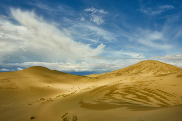 Mongolia. Sands Mongol Els, sandy dune desert,