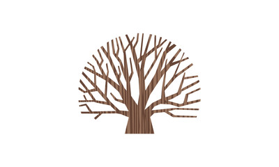 Fototapeta na wymiar wood logo with tree shape
