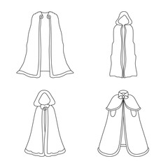 Vector illustration of robe and garment logo. Collection of robe and cloth stock symbol for web.