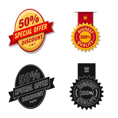 Isolated object of emblem and badge logo. Collection of emblem and sticker stock vector illustration.