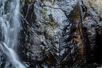 Obraz premium Ton Aow Yon Waterfall rich natural resources,in the forest,asia tropical areaat Island Phuket Thailand.