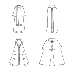 Vector design of robe and garment symbol. Set of robe and cloth stock symbol for web.