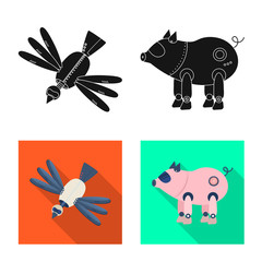 Vector design of toy and science logo. Collection of toy and toy stock vector illustration.