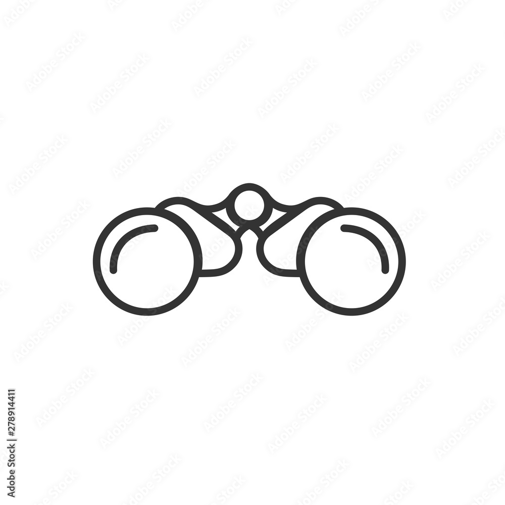 Aufkleber Binoculars icon template color editable. Binoculars symbol vector sign isolated on white background. Simple logo vector illustration for graphic and web design.