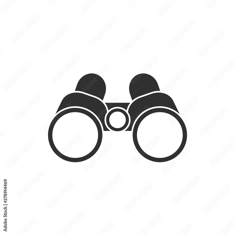 Aufkleber Binoculars icon template color editable. Binoculars symbol vector sign isolated on white background. Simple logo vector illustration for graphic and web design.