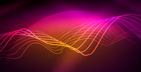 Neon lines shiny glowing background