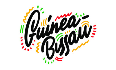 Obraz premium Guinea Bissau country text suitable for a logo icon or typography design