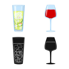 Vector illustration of liquor and restaurant icon. Collection of liquor and ingredient stock vector illustration.