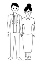 Family old mother with adultt son smiling and greeting in black and white