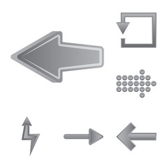 Vector design of element and arrow logo. Collection of element and direction stock symbol for web.