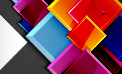 Bright colorful square shape blocks geometrical background